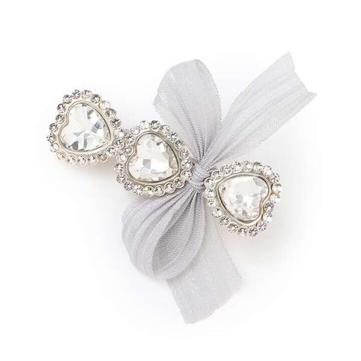 Sparkling Hair Clip with Ribbon,Pink, medium image number 3