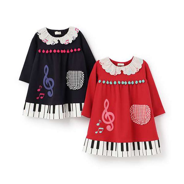 Piano One-Piece Dress,Navy, medium image number 10