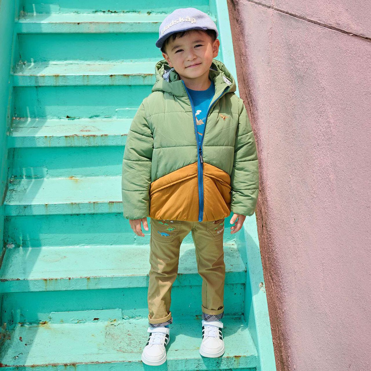 Dinosaur Cuffed Long-Length Straight Pants,Beige, large image number 17