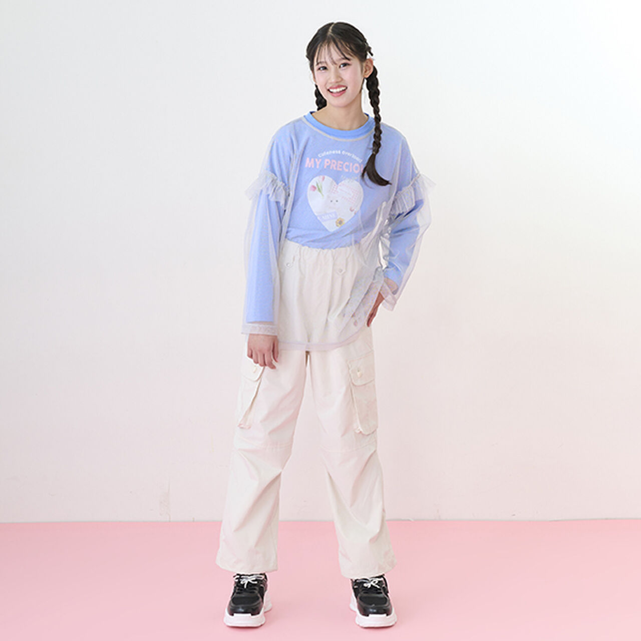 2 WAY Cargo Pants with Heart Button Pocket [Functional Material],Ivory, large image number 10