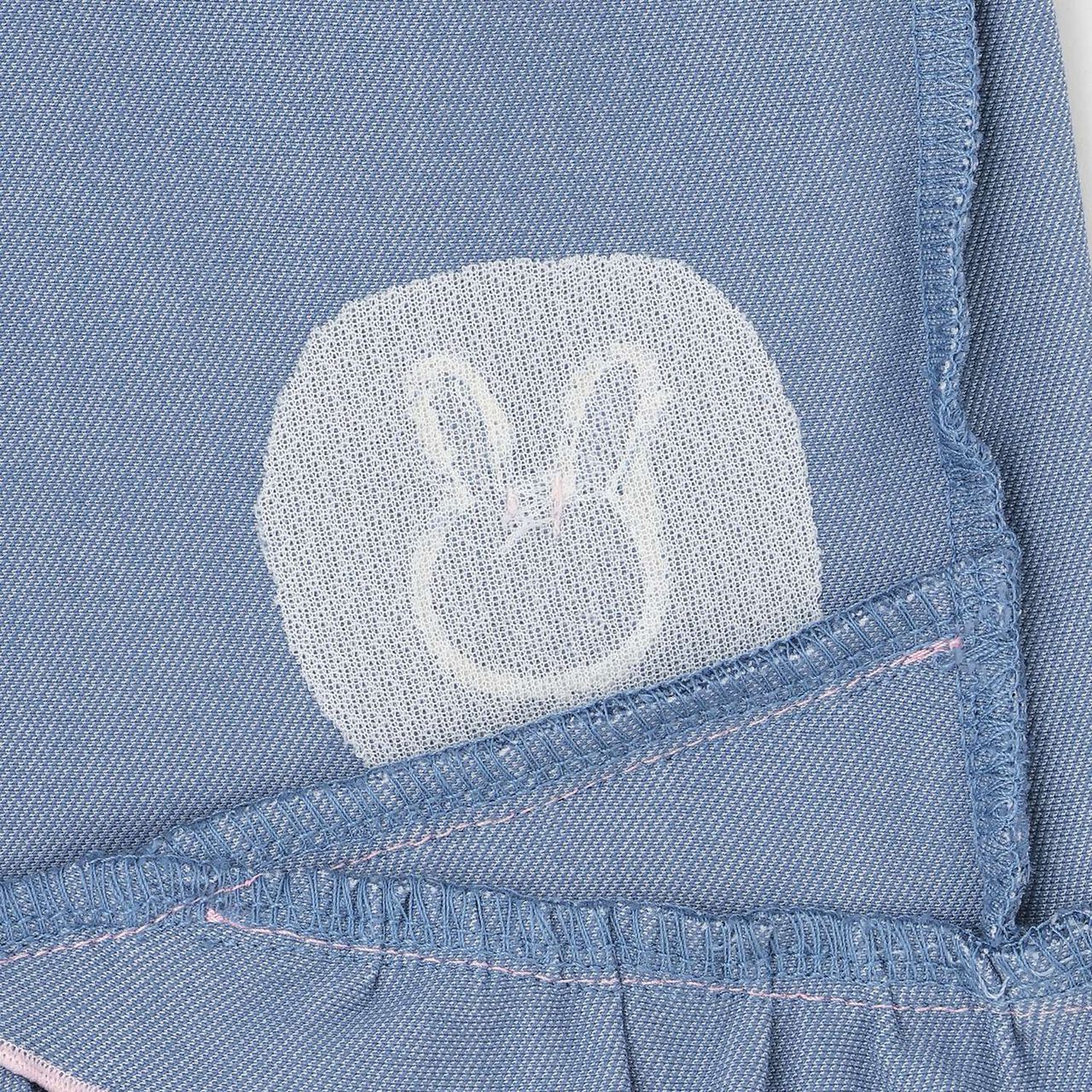 Rabbit Embroidered Shorts,Pearl white, large image number 5