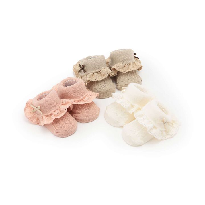 Folded Frill Cup Socks,Light pink, medium image number 6