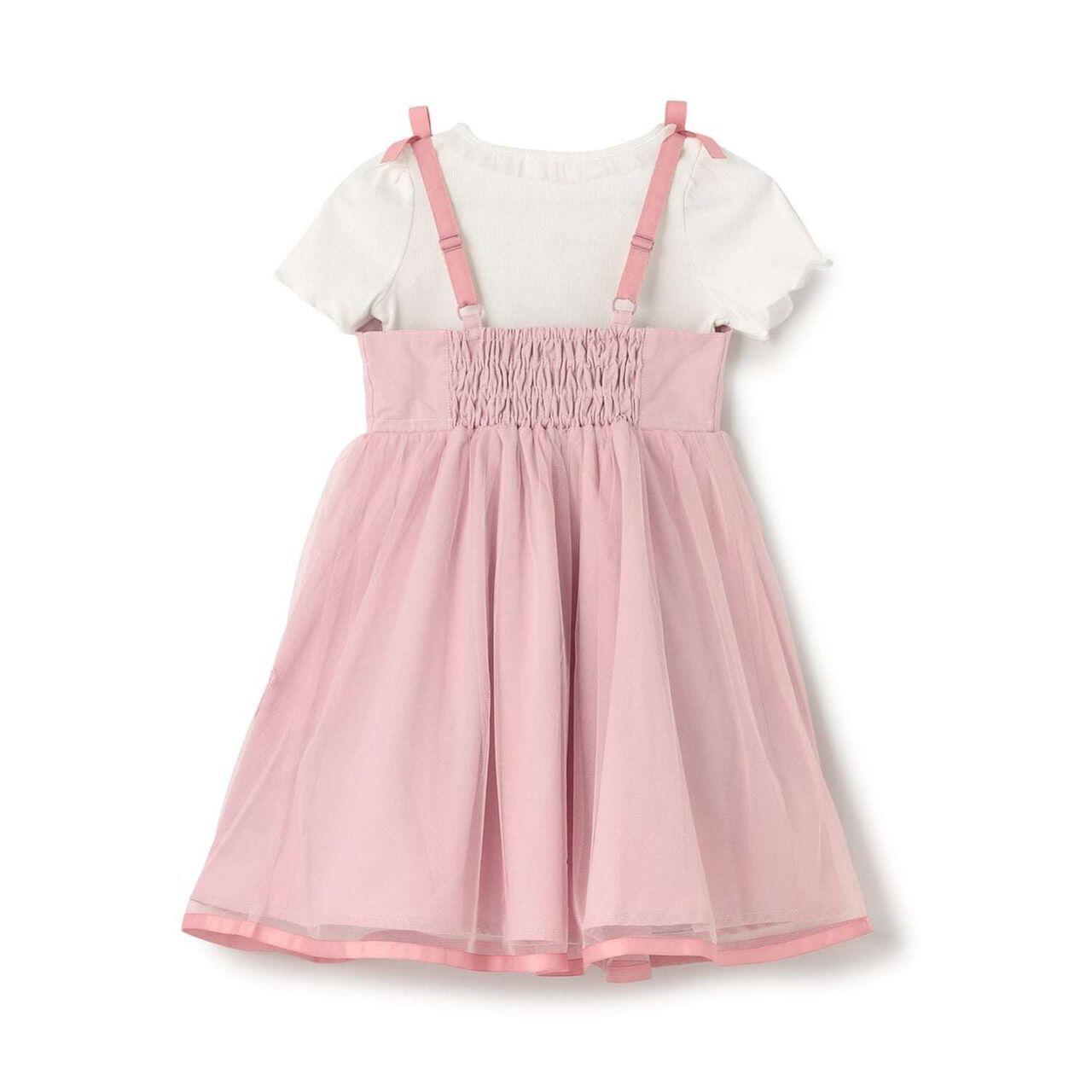 Ballet Embroidered Camisole Dress & Short-Sleeve T-Shirt Set,Pink, large image number 4