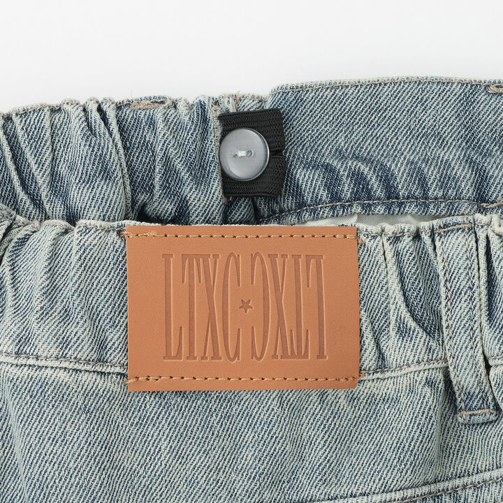 [LTXC] Lace Distressed Denim Wide Pants,Blue, medium image number 12