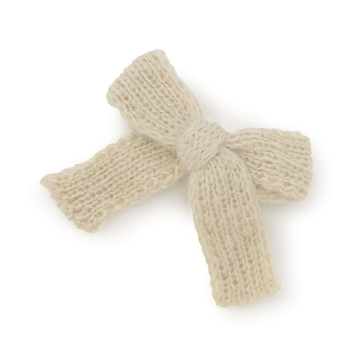 [Pre-Order] Knit Ribbon Hair Clip,Ivory, medium image number 0