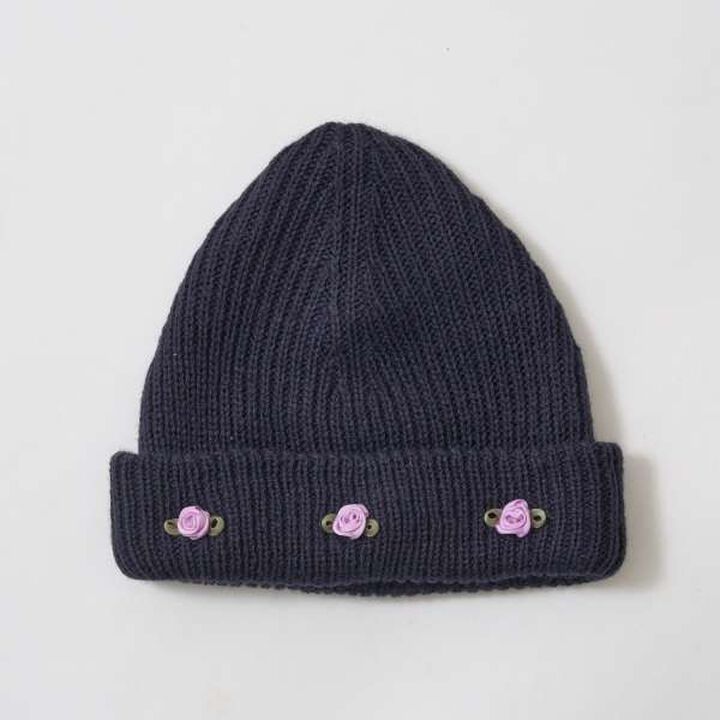 Ribbon Flower Assortment Knit Cap,Sax blue, medium image number 17