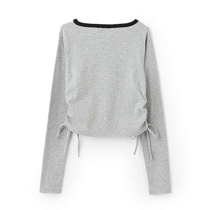 Side Drawstring Long-Sleeve T-Shirt,Off white, medium image number 3