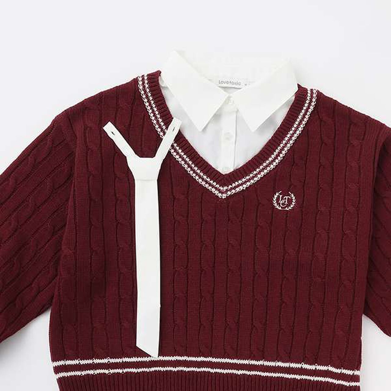 Layered Chille Knitwear,Ivory, large image number 9