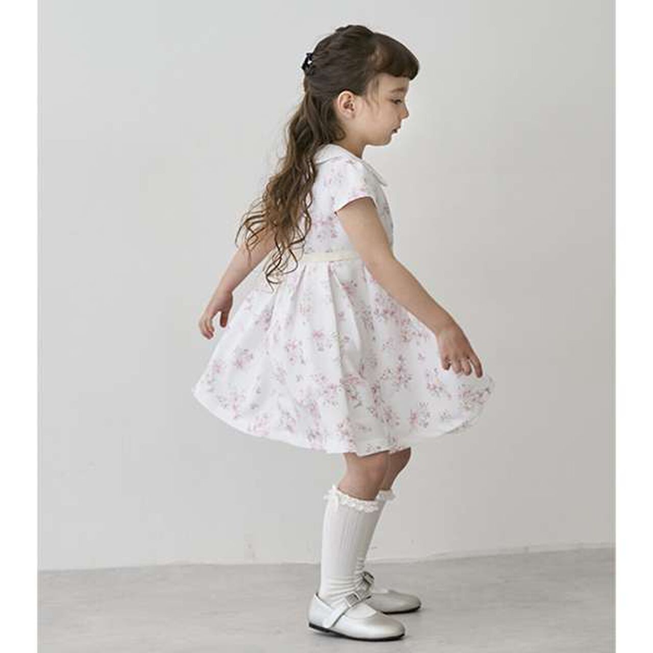 Occasion Collar Pleated One-Piece Dress,Light gray, large image number 10