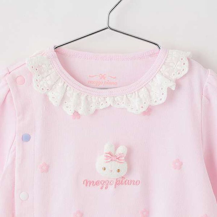 Floral Pattern 2-Way All-in-One with Bunny Embroidery,Light pink, medium image number 3