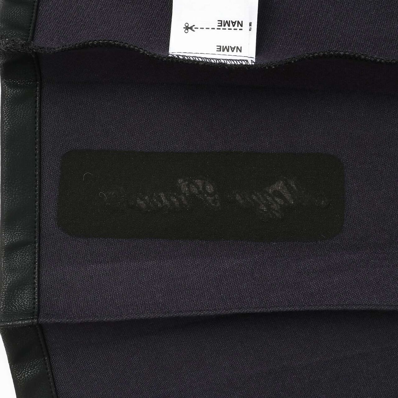 Denim & Faux Leather Skirt with Decorative Chain,Navy, large image number 8