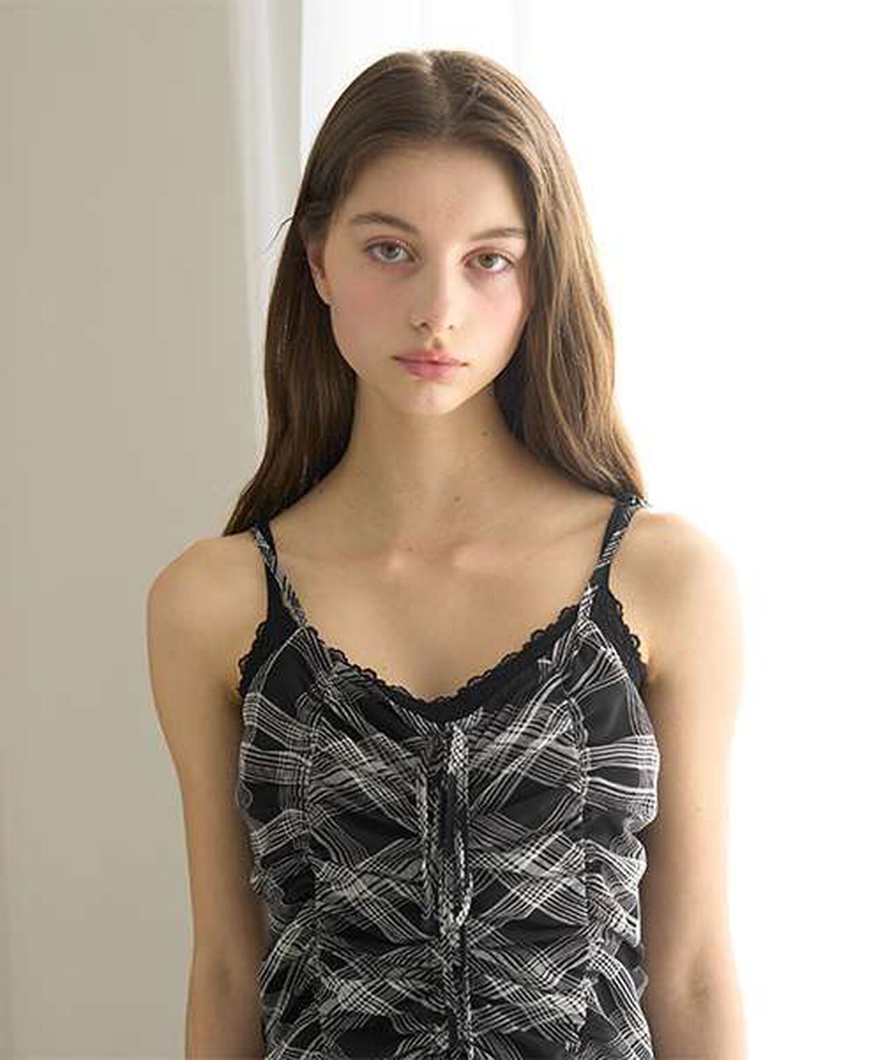 Shirred One-Piece Dress,Brown, large image number 12