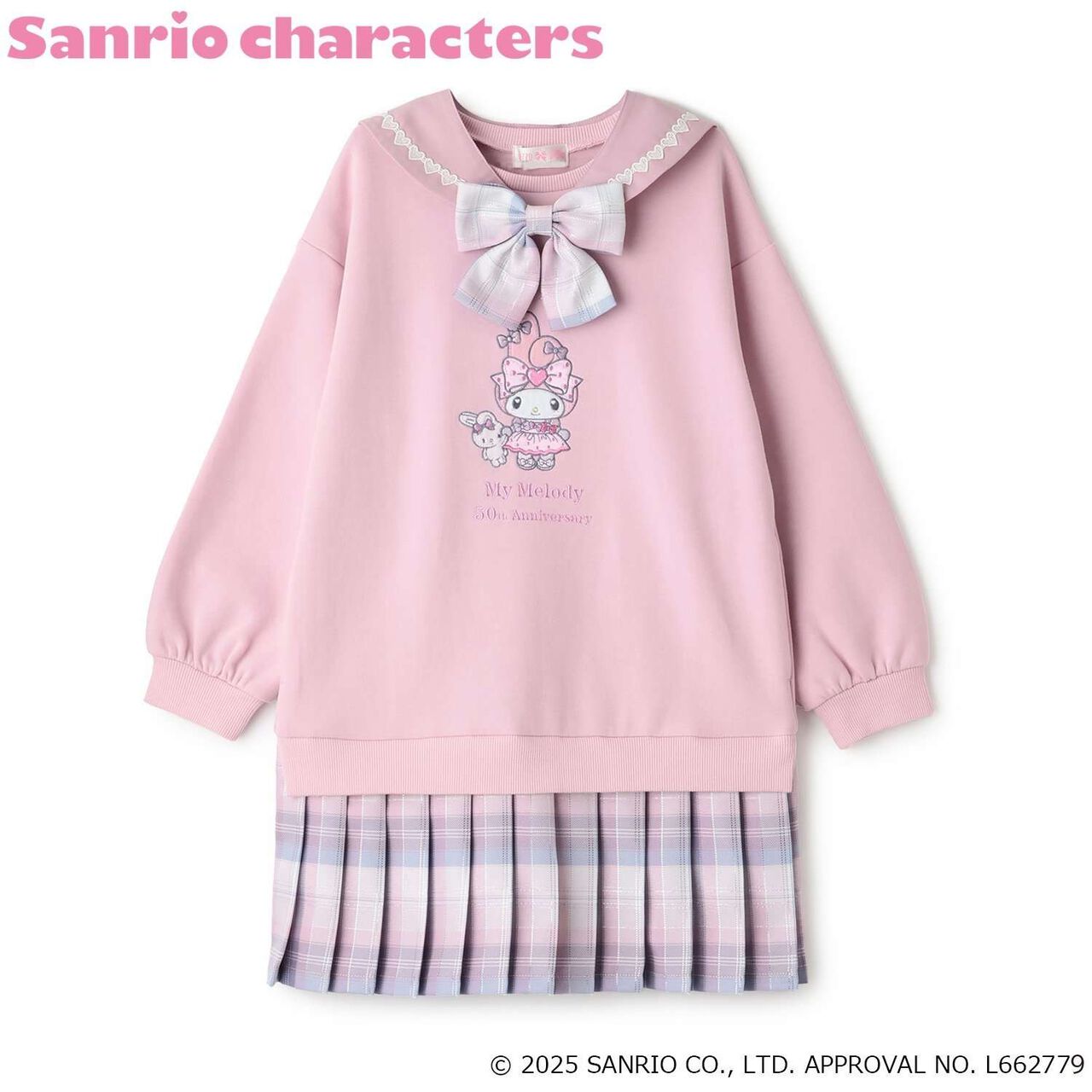 My Melody / Kuromi Hem Pleats 2 Way Sailor One-Piece Dress,Pink, large image number 21