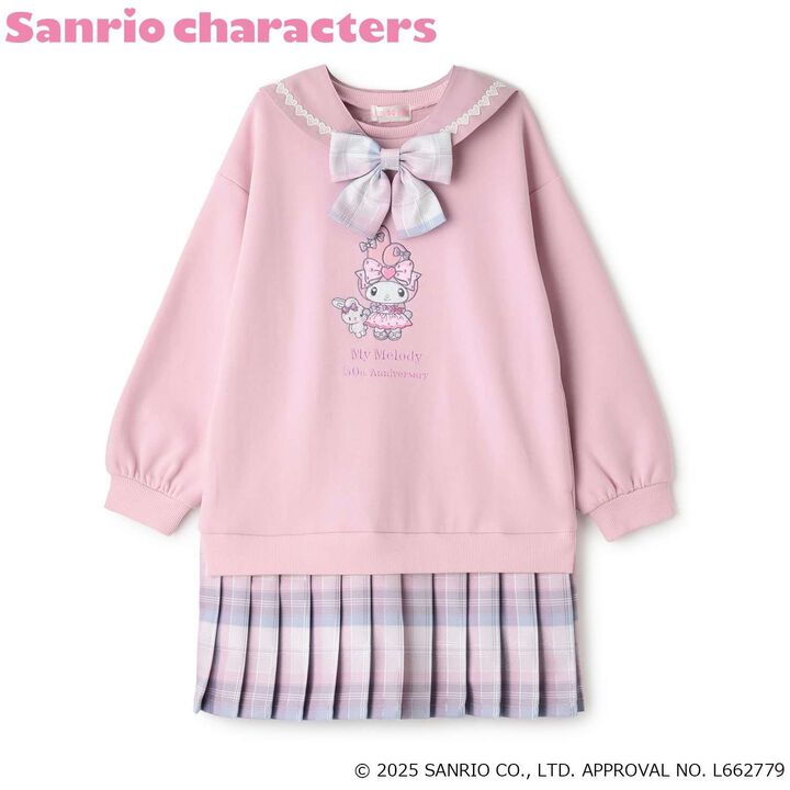 My Melody / Kuromi Hem Pleats 2 Way Sailor One-Piece Dress,Pink, medium image number 21