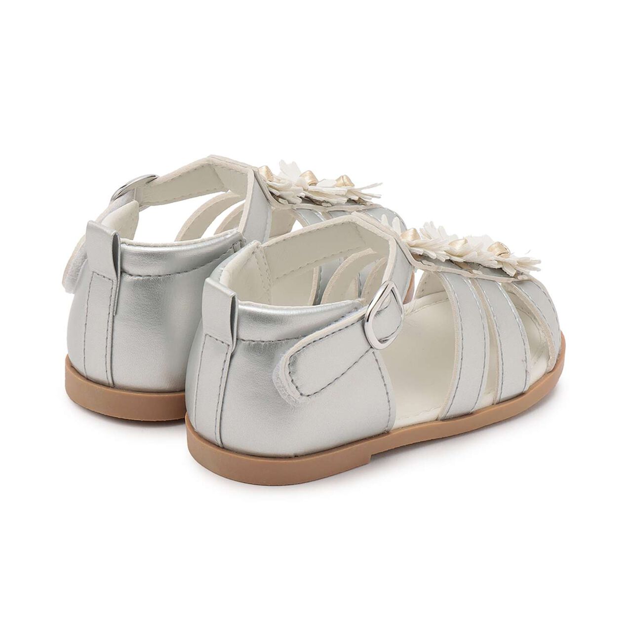 Flower Sandals,Silver, large image number 1