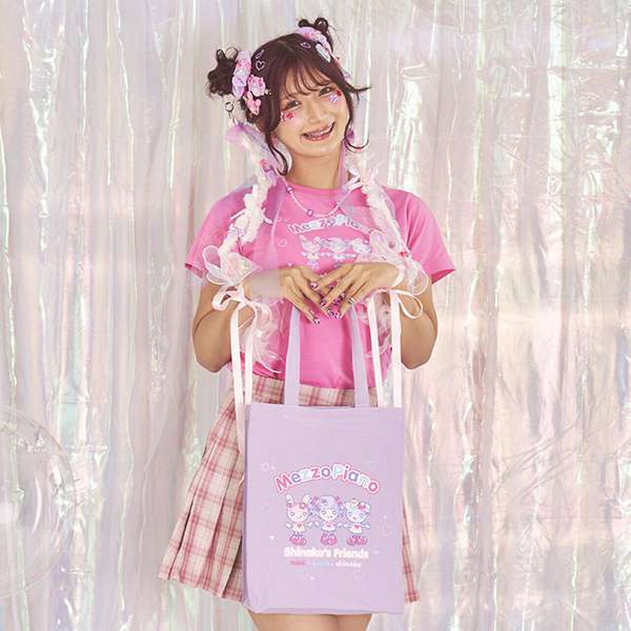 [Shinako-chan x Mimi Popo] Tote Bag,Lavender, large image number 0