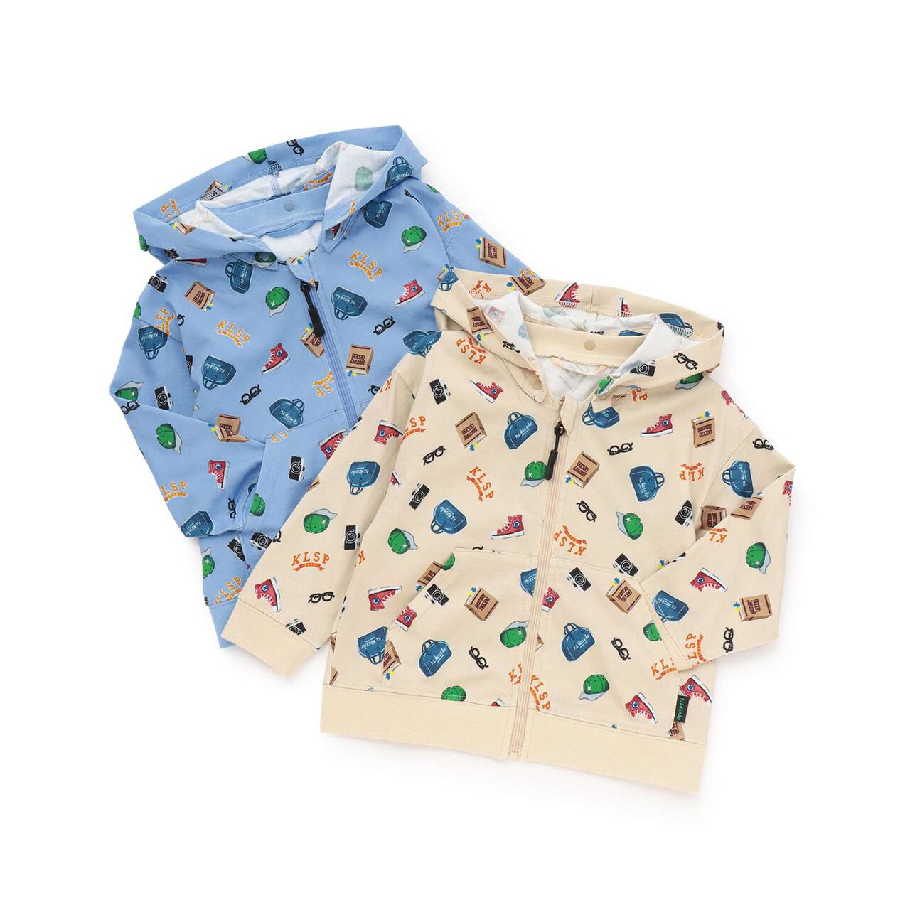 All-Over Pattern Hooded Removable Long-Sleeve Parka,Beige, large image number 7