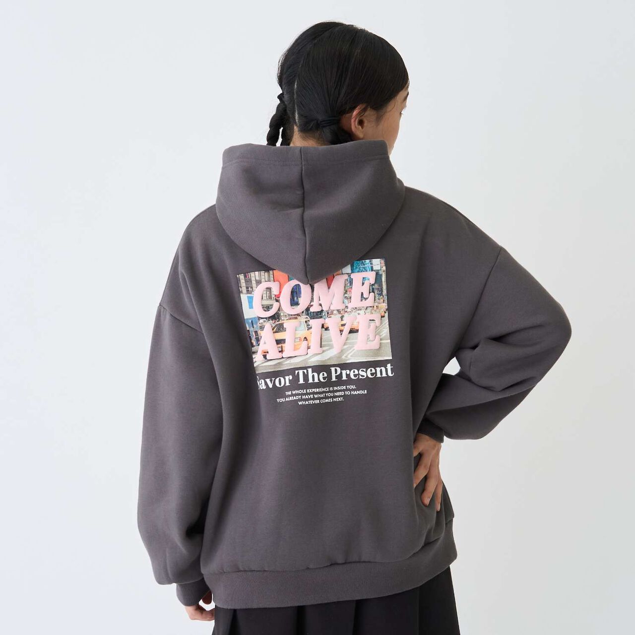 100% Cotton Wool Lined Photo Loose Parka,Smoke white, large image number 3