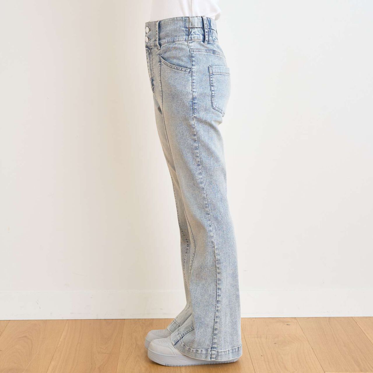 [Cool Touch] Style-Up Flare Denim Pants,Turquoise, large image number 15