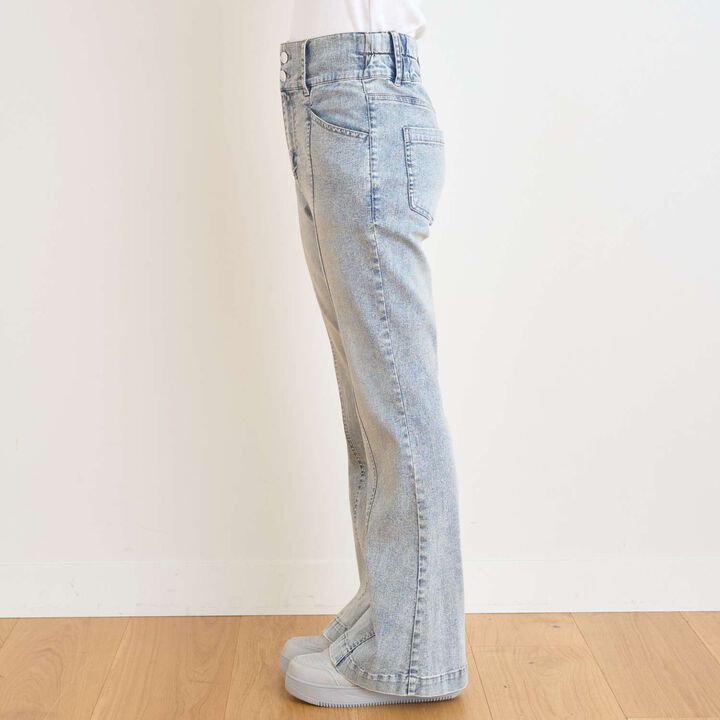 [Cool Touch] Style-Up Flare Denim Pants,Turquoise, medium image number 15