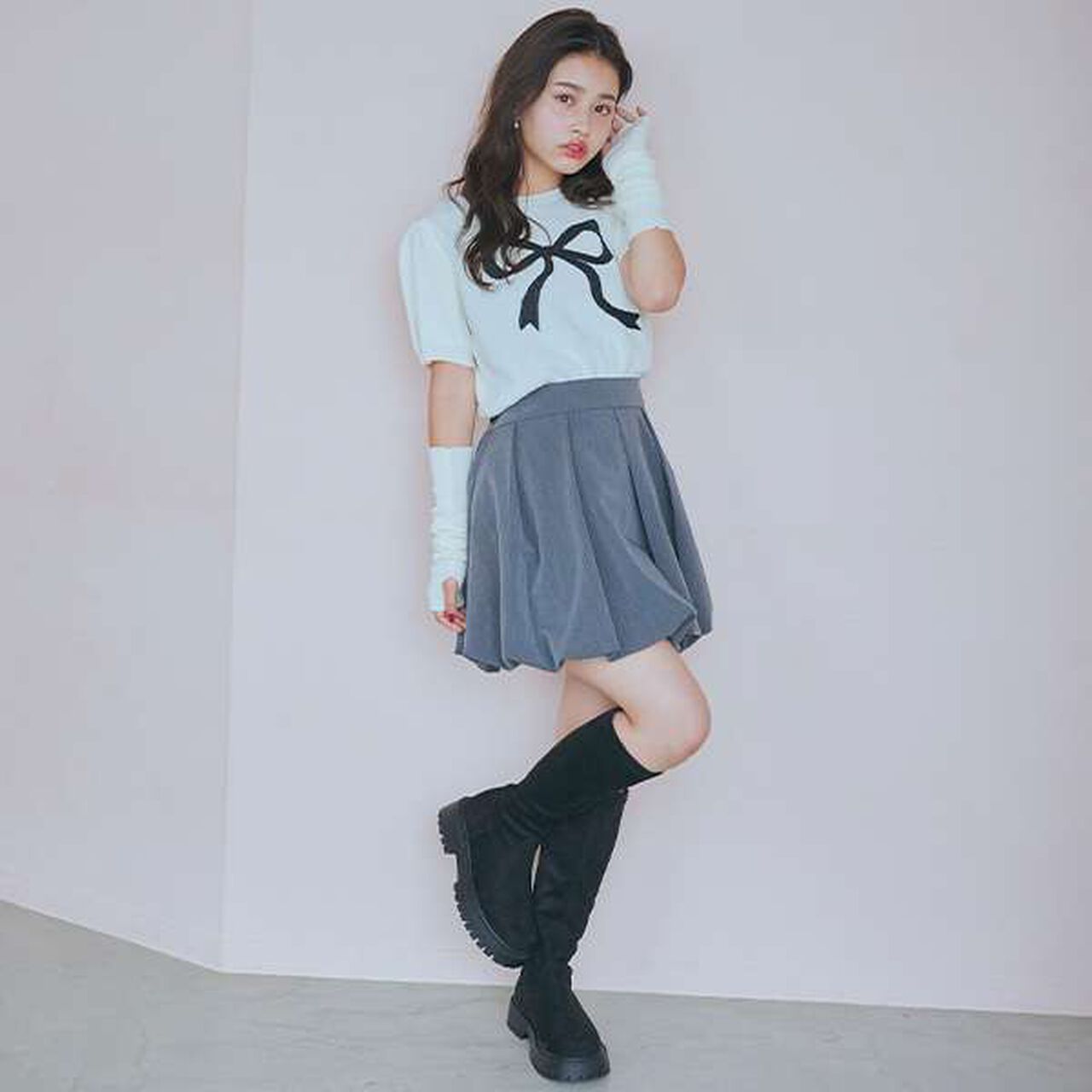 [DHOLIC] Balloon Skirt Pants,Gray, large image number 12
