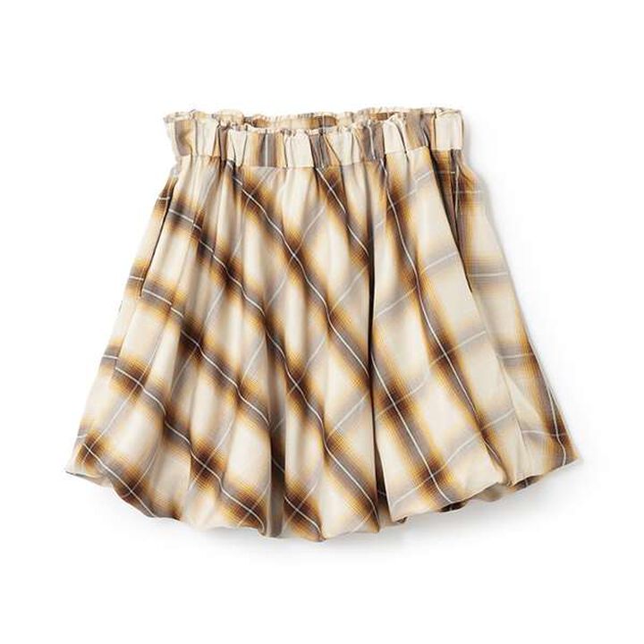 [AMI] Check Balloon Skirt & Inner Pants Set,Beige, medium image number 1