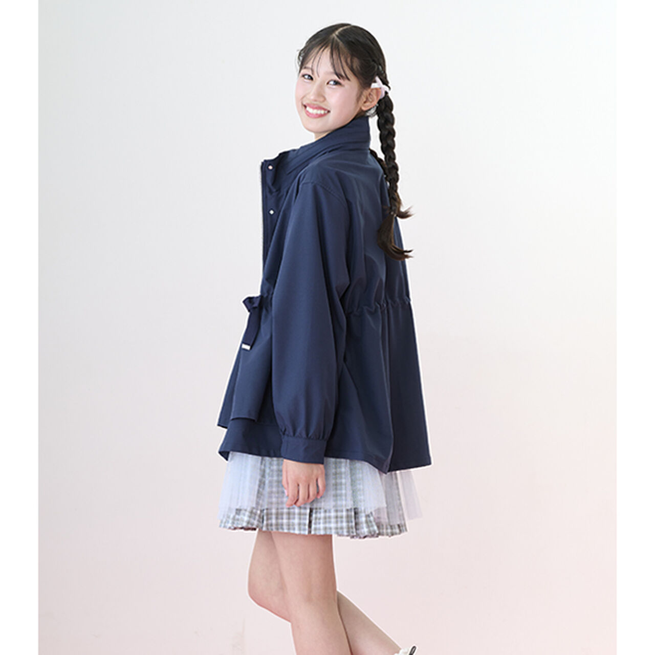 Checkered Box Pleated Skirt-Pants & Tulle Skirt Set,Black, large image number 26