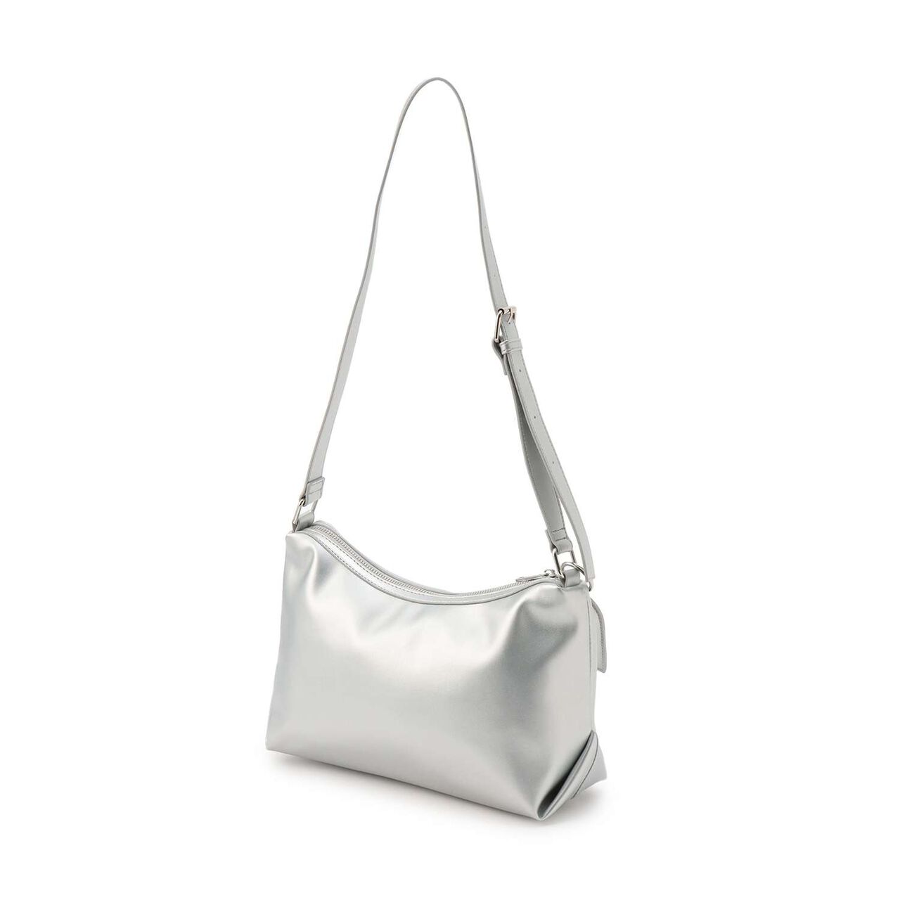 Charm-Embellished Faux Leather Shoulder Bag,Ivory, large image number 4