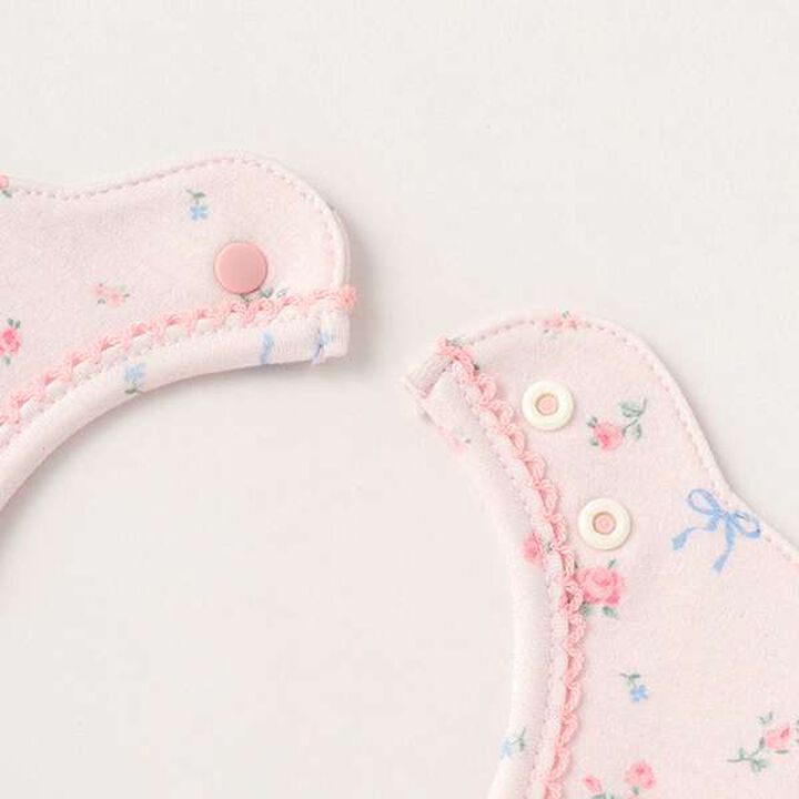 Small Floral Scallop Trim Bib,Light pink, medium image number 2