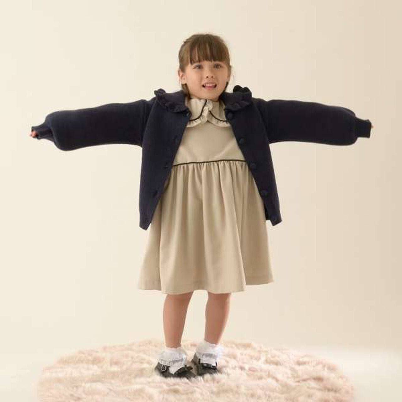 [Occasion] Frill Collar Cardigan,Cream, large image number 4