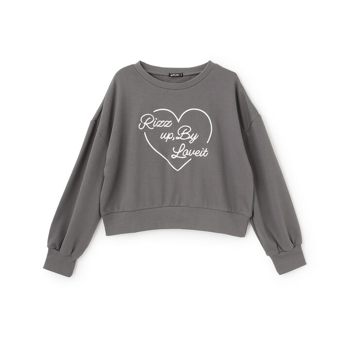 Heart Logo Pullover,Charcoal gray, medium image number 3