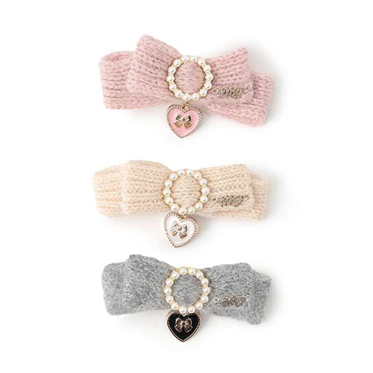 Ribbon Heart Hair Clip,Light pink, large image number 4