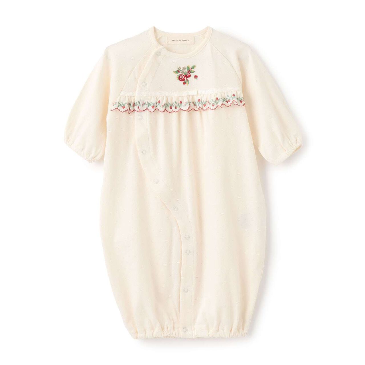 Wild Strawberry Embroidery 2 WAY All-in-One [Organic] [Made in Japan],Pearl white, large image number 0
