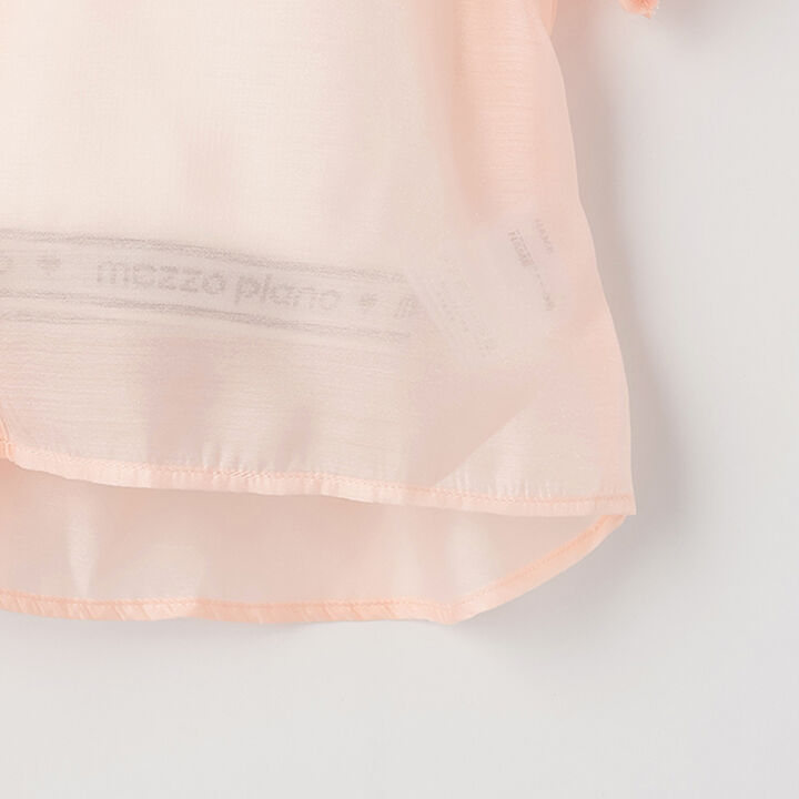 Sheer Shirt & Logo Rib Tank Top Set,Peach, medium image number 7