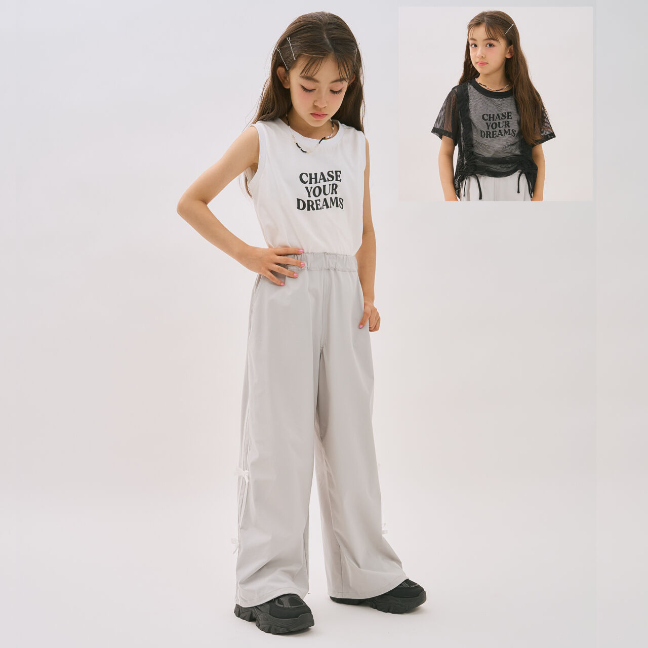 [Inner Lining Included] Mesh Drawstring Short Sleeve T-Shirt,Lavender, large image number 11