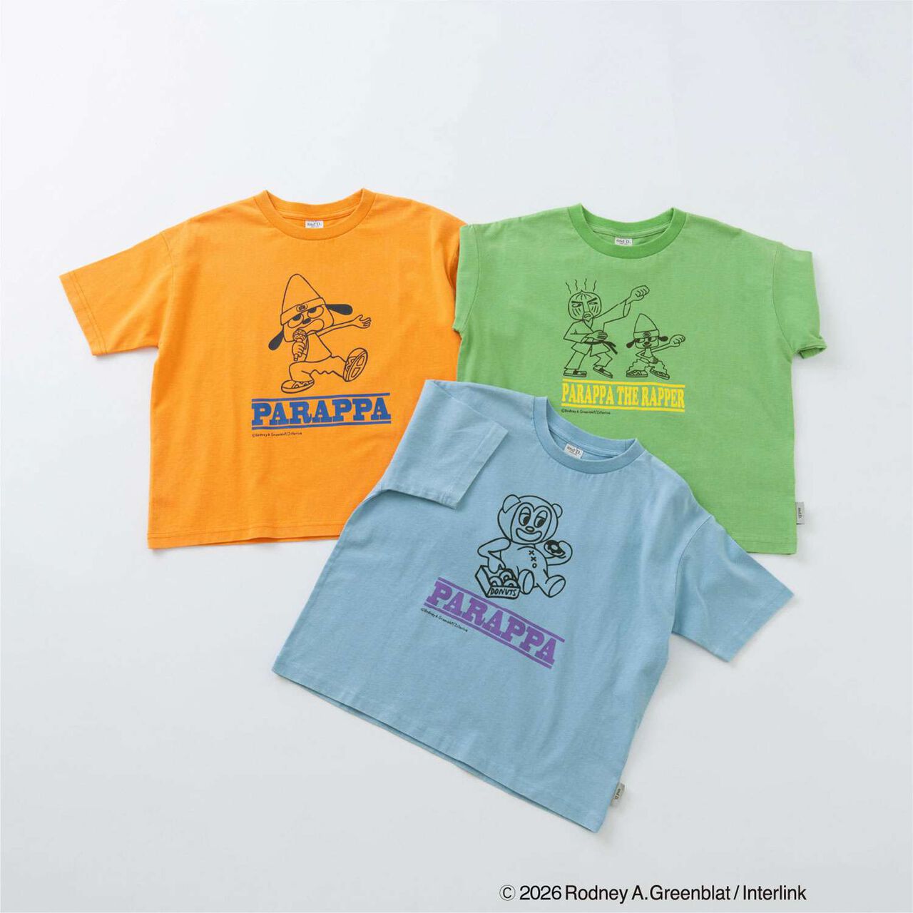 [PaRappa the Rapper] 彩色寬版撞色標誌短袖T恤,橙色, large image number 23
