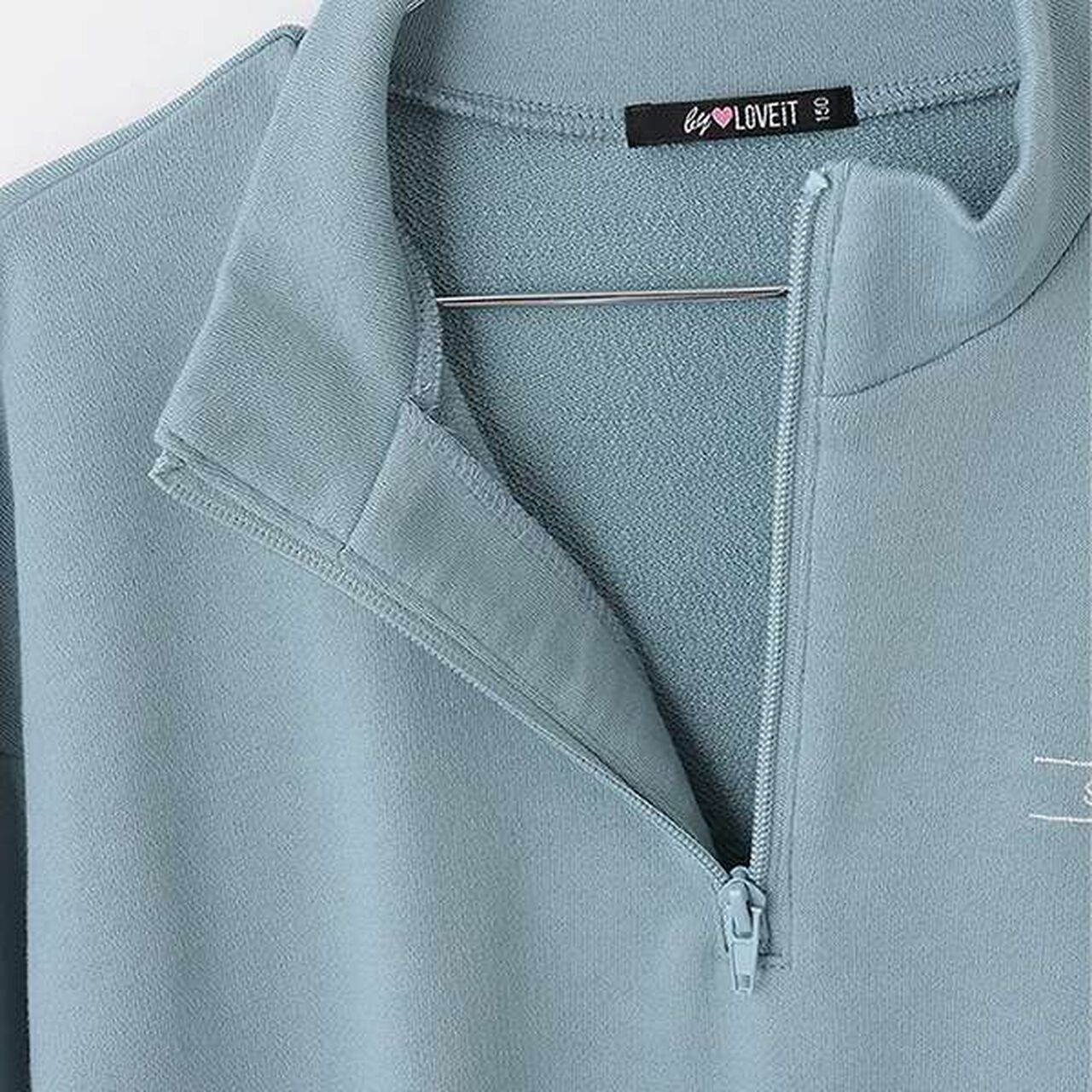 Half Zip Parka,Blue gray, large image number 5