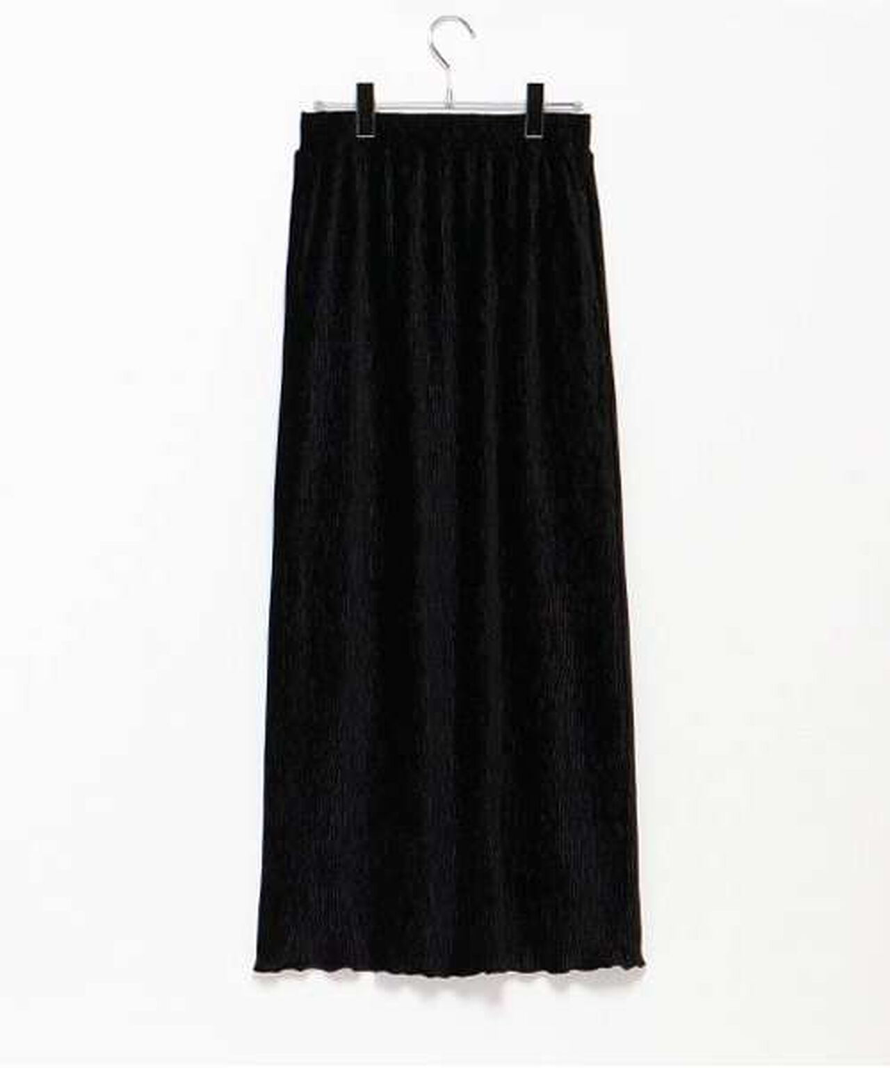 Velour Pleated Skirt,Blue gray, large image number 4