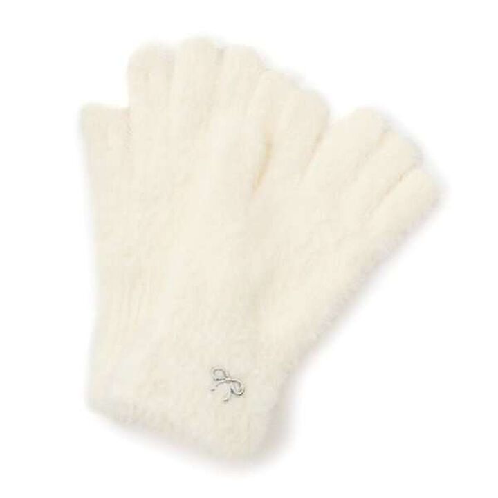 Shaggy Knit Gloves,Beige, medium image number 7