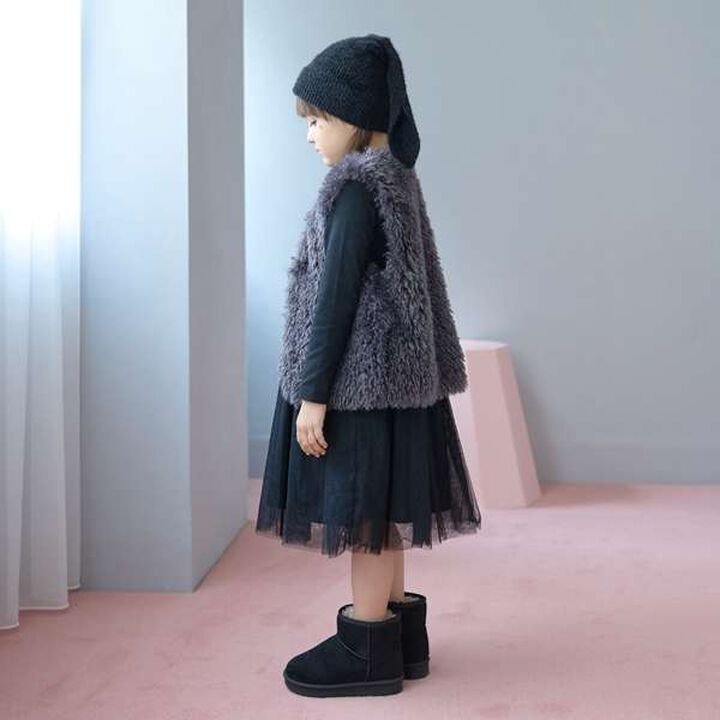 Fluffy Soft Fur Vest,Charcoal gray, medium image number 5