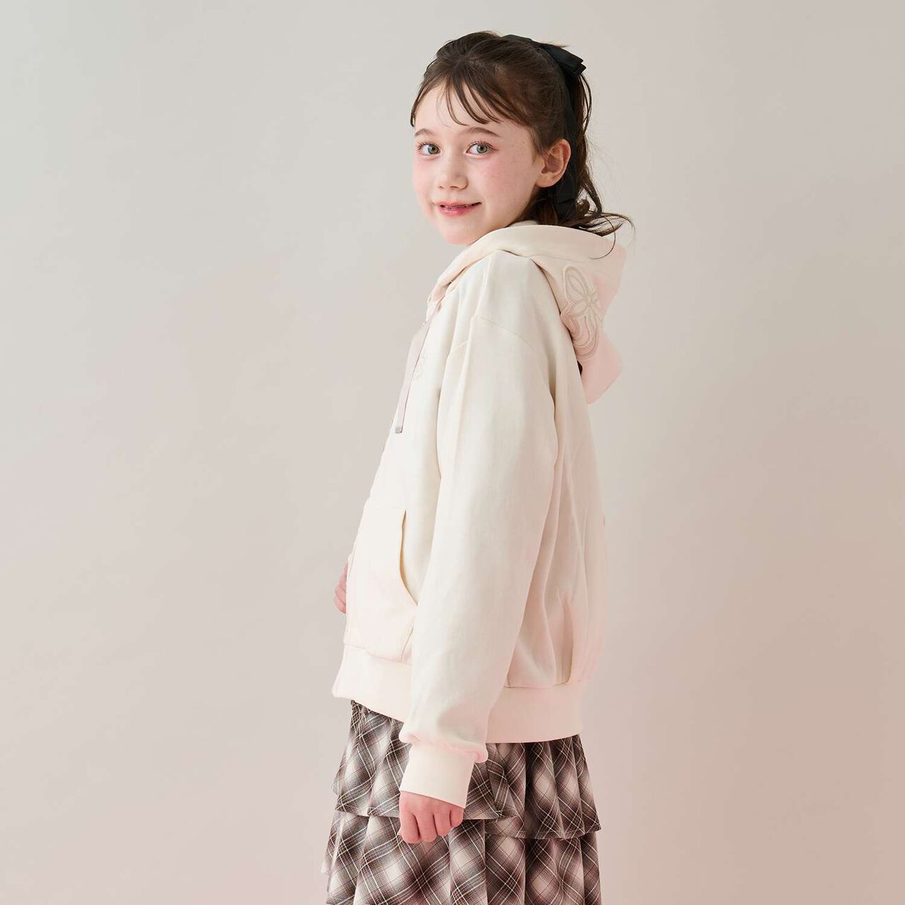 Ribbon Appliqué Double Zip Parka,Ivory, large image number 10