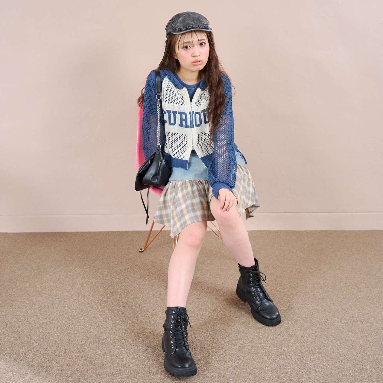 LTXC Washable Mesh Knit Zip Parka,Brown, large image number 5