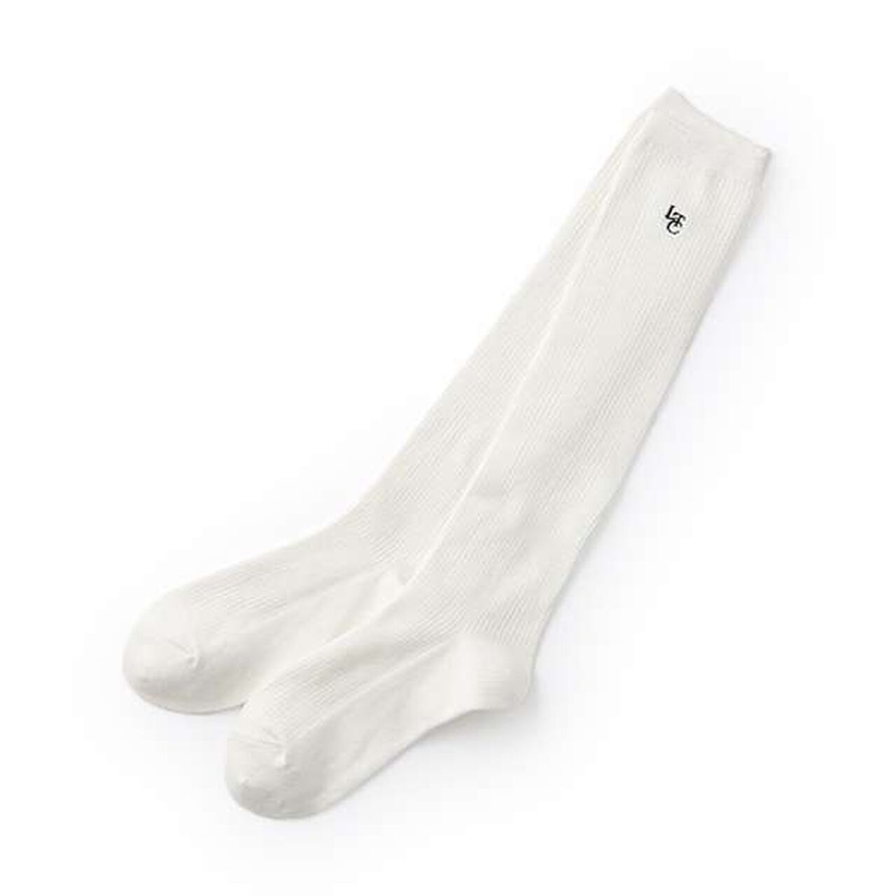 Graduation - Embroidered Ribbed Socks,Off white, large image number 0
