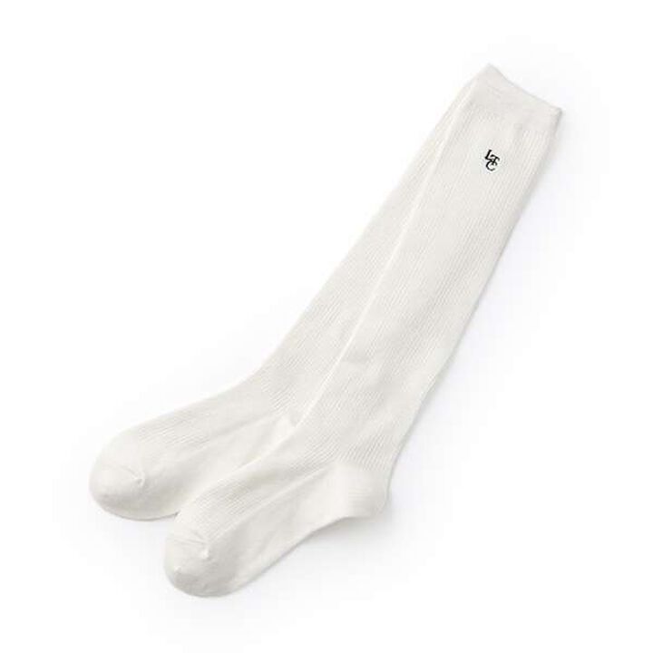 Graduation - Embroidered Ribbed Socks,Off white, medium image number 0