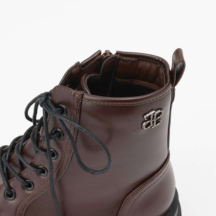 Lightweight Sole Thick-Soled Lace-Up Boots,Black, medium image number 2