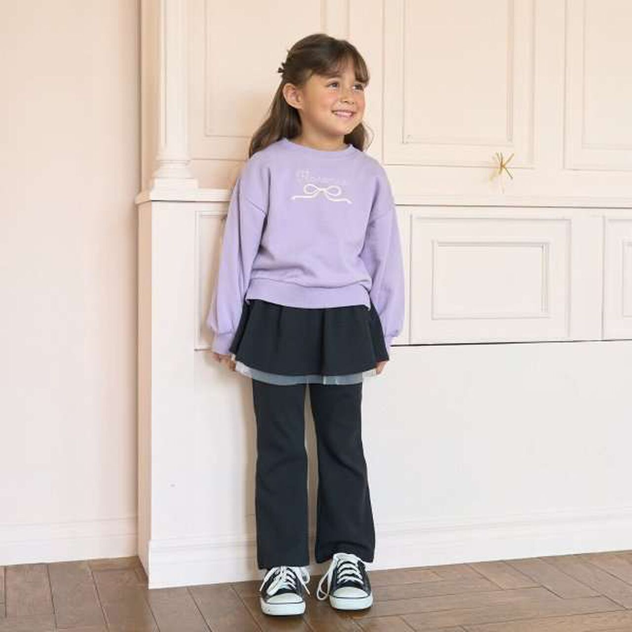 Tomo Pants with Gathered Skirt and Wool Lining Flare Pants,Mint, large image number 21