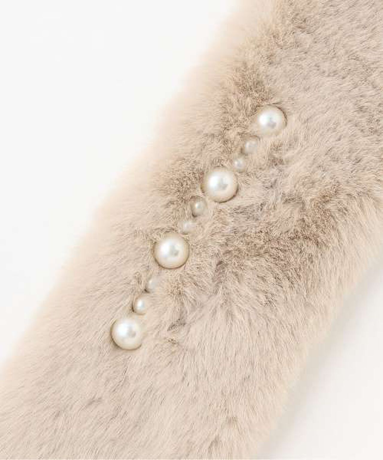 Pearl Line Fur Tippet,Off white, large image number 2