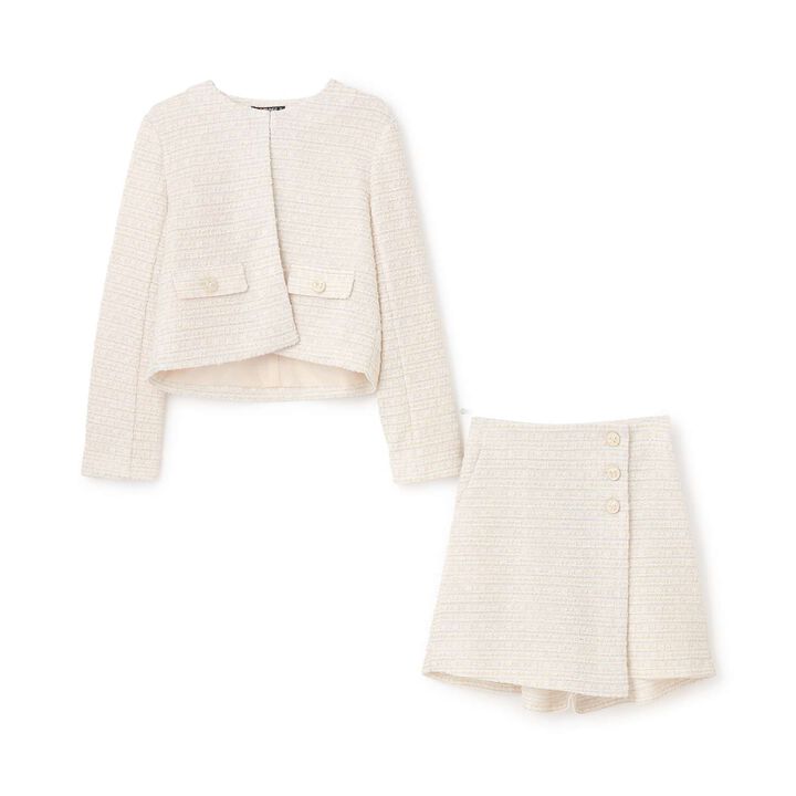 [Graduation Attire] Lame Tweed Outfit Set,Black, medium image number 7