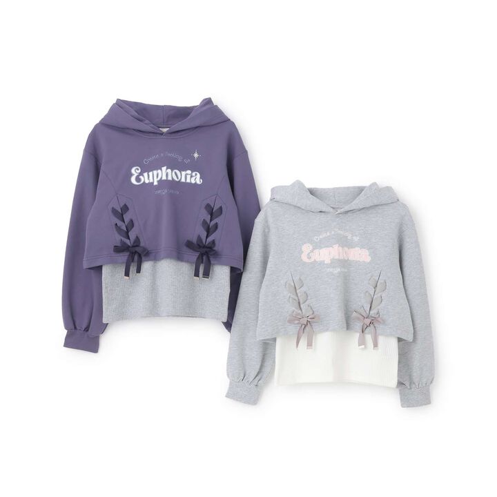 Lace-up Short Parka & Tank Top Set,Navy, medium image number 11