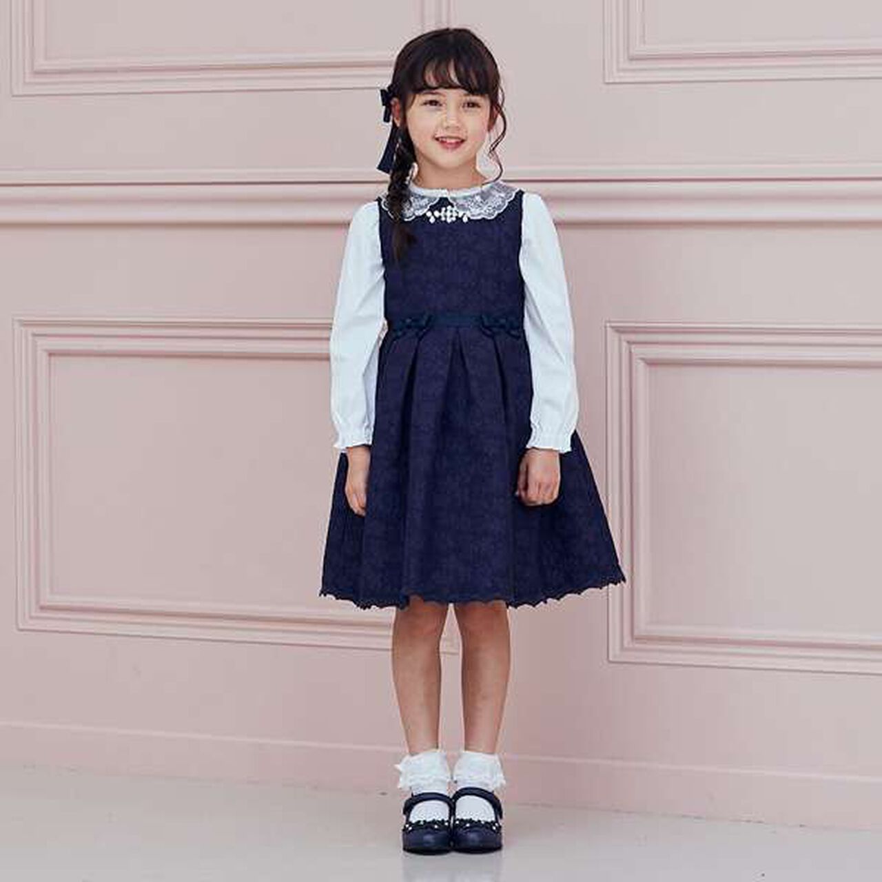 Floral Jacquard One-Piece Dress,Light pink, large image number 10